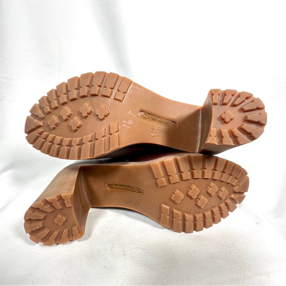 Timberland Allington Heeled Hiker Boots Leather Lug Sole Burgundy Oxblood W’s 8 - Picture 11 of 13